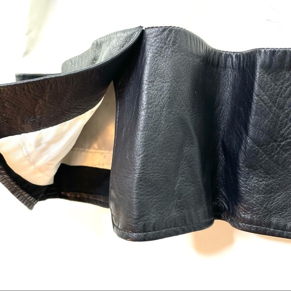 RARE Vintage Leathercraft Process 80's White Leather Fitted Dress Diamond Detail - Picture 11 of 14